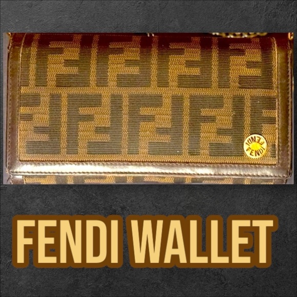 Fendi Handbags - FENDI Brown Mono Canvas Leather Wallet in Authentic Good Used Condition.